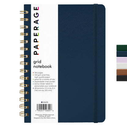 PAPERAGE Lined Spiral Journal Notebook, (Whimsical Garden), 160 Pages, Hardcover Journal for Women & Men, Medium 5.5 in x 8 in - 100 GSM, Thick Paper, Spiral Notebook for Work, School & Journaling
