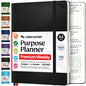 Roterunner Purpose Planner Notebook A5 5.8”x8.3” Undated 2026 Daily Weekly and Monthly Productivity Goal Setting Tool for Work Home ADHD Planner for Adults Self Care Journal (Tan Hardcover)