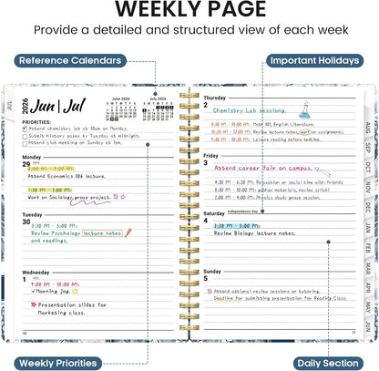 Planner 2026-2027, Jul 2026-Jun 2027 Academic Monthly & Weekly Planner