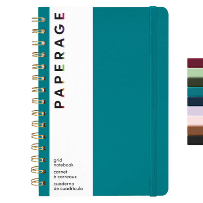 PAPERAGE Lined Spiral Journal Notebook, (Whimsical Garden), 160 Pages, Hardcover Journal for Women & Men, Medium 5.5 in x 8 in - 100 GSM, Thick Paper, Spiral Notebook for Work, School & Journaling