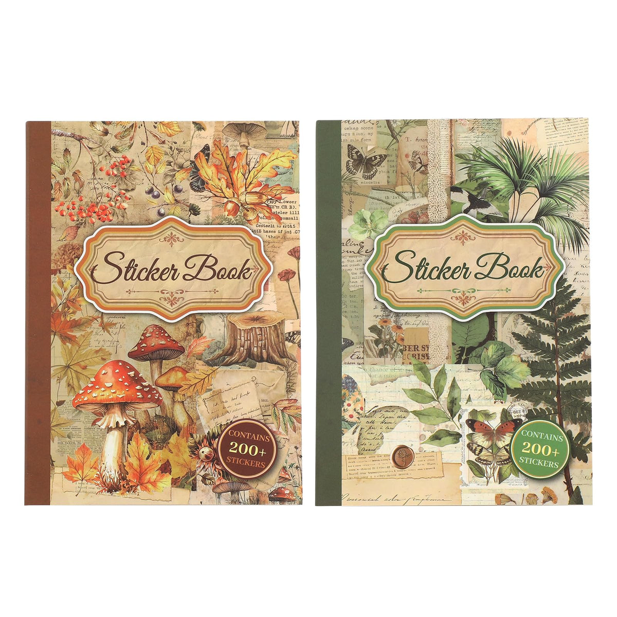 2 Sets 400+ PCS Stickers for Scrapbooking, Self-Adhesive Scrapbook Stickers Supplies Journal, Plants Vintage Aesthetic Sticker Art Diary Card Craft Gifts Planner Notebook,Spring&Flower