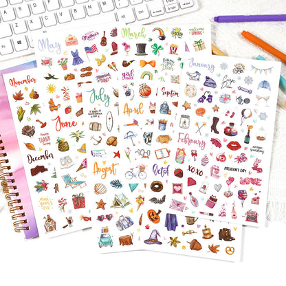Transparent Flora Scrapbook Stickers Aesthetic Flowers Stickers(50)