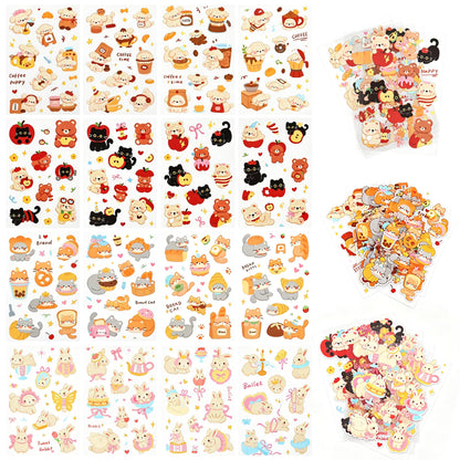 160Pcs Natural Flower Stickers for Scrapbooking,Self-Adhesive Transparent Flower Stickers Scrapbook Supplies Journaling Supplies for Adult Card Making Letters DIY Water Bottle Cards Decoration