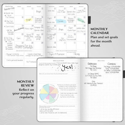 Legend Planner Undated, Weekly & Daily Goal Journal, A5 Black