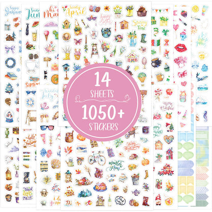 Transparent Flora Scrapbook Stickers Aesthetic Flowers Stickers(50)