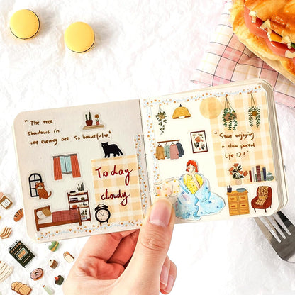 Life's Little Scenes Series Sticker Scrapbooking Supplies for Junk Journal, 24 Sheets PET Stickers - Vintage Journaling Stickers