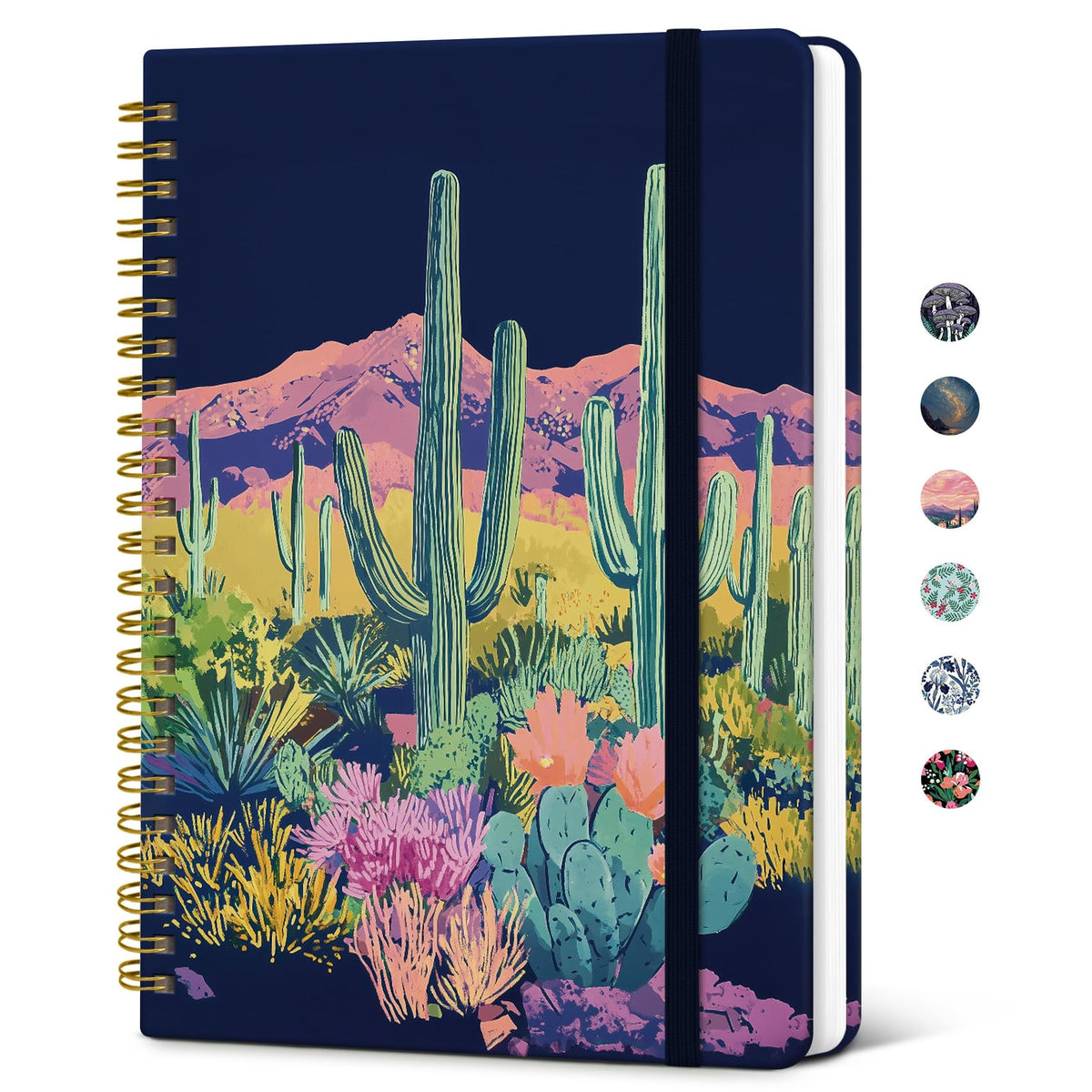 Taja Lined Spiral Journal Notebook for Women, Pretty College Ruled Notebook for Work & Note Taking, A5 Hardcover Journal for Writing, Cute Aesthetic 140 Pages, Butterfly