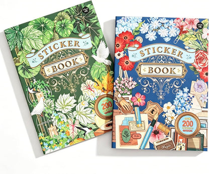 2 Sets 400+ PCS Stickers for Scrapbooking, Self-Adhesive Scrapbook Stickers Supplies Journal, Plants Vintage Aesthetic Sticker Art Diary Card Craft Gifts Planner Notebook,Spring&Flower