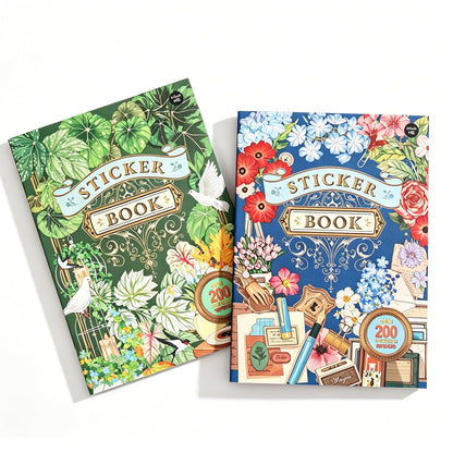 2 Sets 400+ PCS Stickers for Scrapbooking, Self-Adhesive Scrapbook Stickers Supplies Journal, Plants Vintage Aesthetic Sticker Art Diary Card Craft Gifts Planner Notebook,Spring&Flower
