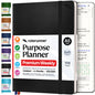 Roterunner Purpose Planner Notebook A5 5.8”x8.3” Undated 2026 Daily Weekly and Monthly Productivity Goal Setting Tool for Work Home ADHD Planner for Adults Self Care Journal (Tan Hardcover)