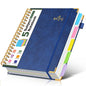 5 Subject Spiral Notebook Journal with Removable Dividers Tabs, 300 Pages Organizer Notebooks for Work School, 8"x10" Hardcover Leather Notebook College Ruled, Large Lined Journal for Women Men,Green