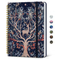 Taja Lined Spiral Journal Notebook for Women, Pretty College Ruled Notebook for Work & Note Taking, A5 Hardcover Journal for Writing, Cute Aesthetic 140 Pages, Midnight Bloom