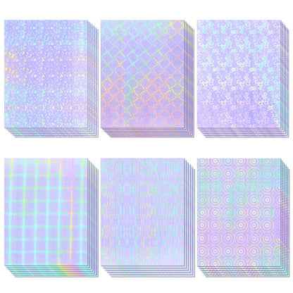 36 Sheets Holographic Laminate Sheets Clear Self Adhesive Sticker Paper