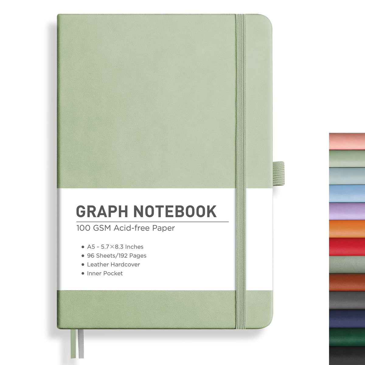 RETTACY Lined Journal Notebook, 192 Numbered Pages, A5 Size (5.7'' x 8.3'')