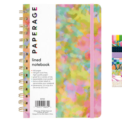 PAPERAGE Lined Spiral Journal Notebook, (Whimsical Garden), 160 Pages, Hardcover Journal for Women & Men, Medium 5.5 in x 8 in - 100 GSM, Thick Paper, Spiral Notebook for Work, School & Journaling