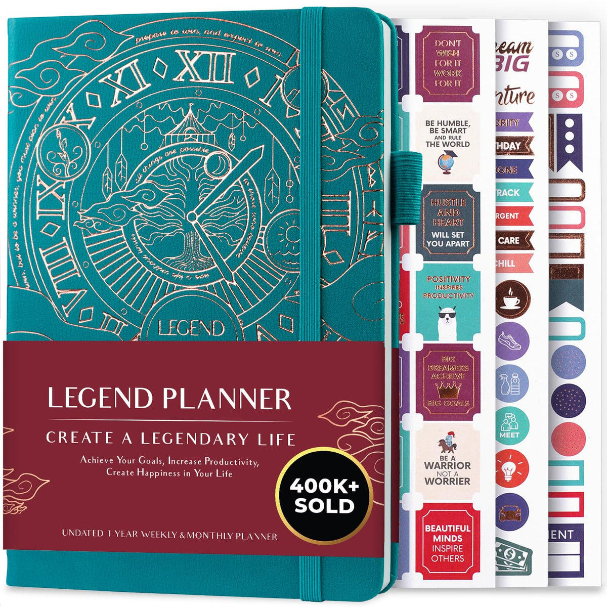 Legend Planner Undated, Weekly & Daily Goal Journal, A5 Black