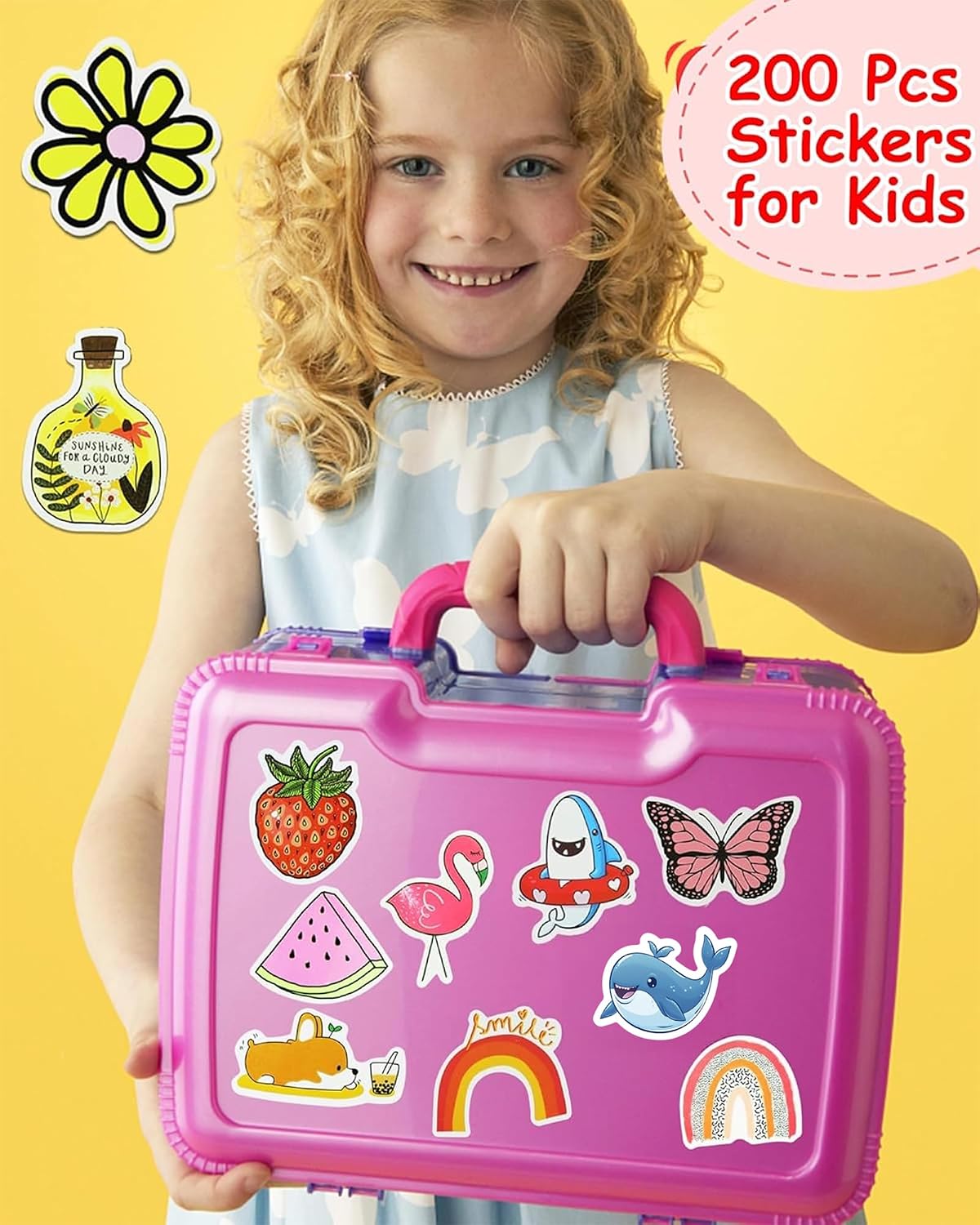 200 Pcs Cute Aesthetic Water Bottle Stickers for Kids, Waterproof Vinyl