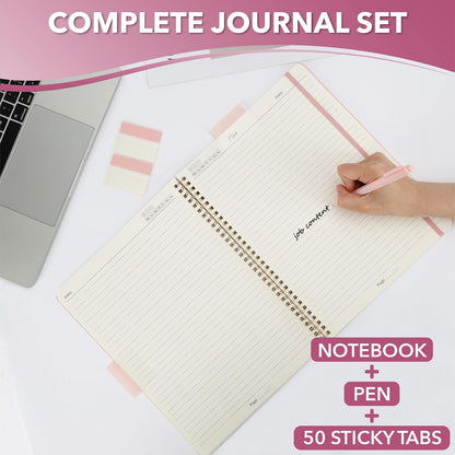 Mr. Pen- Lined Spiral Journal Notebook, 8.5"x11", 100 Pages, Blush