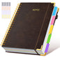 Hardcover Spiral Notebook journal with Removable Dividers Tabs, 300 Pages Leather 5 Subject Notebook College Ruled, 8"x10" Large B5 Notebooks for Work School Note taking, Lined Journal for Women,Pink