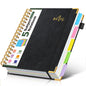 5 Subject Spiral Notebook Journal with Removable Dividers Tabs, 300 Pages Organizer Notebooks for Work School, 8"x10" Hardcover Leather Notebook College Ruled, Large Lined Journal for Women Men,Green