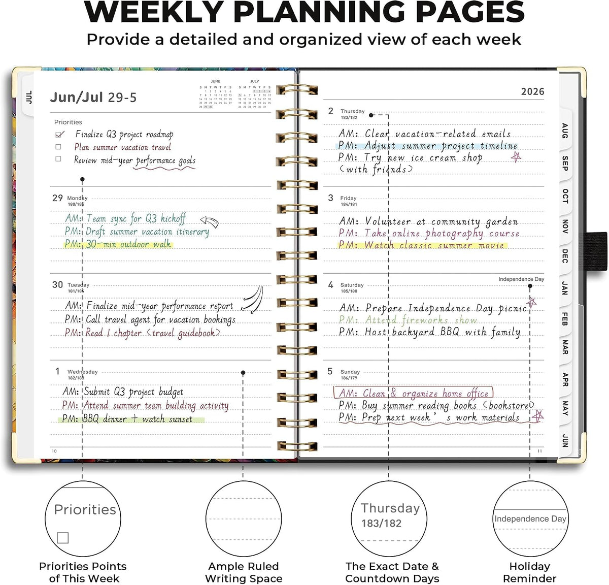 AHGXG Academic Planner 2026-2027, July 2026 - June 2027, 5.7" x 8.3"