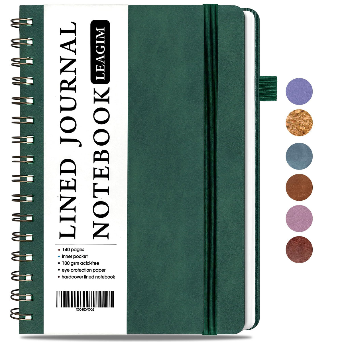 LEAGIM Lined Spiral Journal Notebook for Women & Men, College Ruled Hardcover Notebook for Work & Note Taking, Journals for Writing, 100 GSM, Business, School, 140 Pages, A5(5.8"x8.5") - Brown