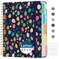Taja Pretty Large Spiral Lined Notebook for Work with 5 Removable Dividers