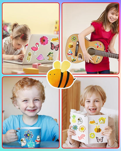 200 Pcs Cute Aesthetic Water Bottle Stickers for Kids, Waterproof Vinyl