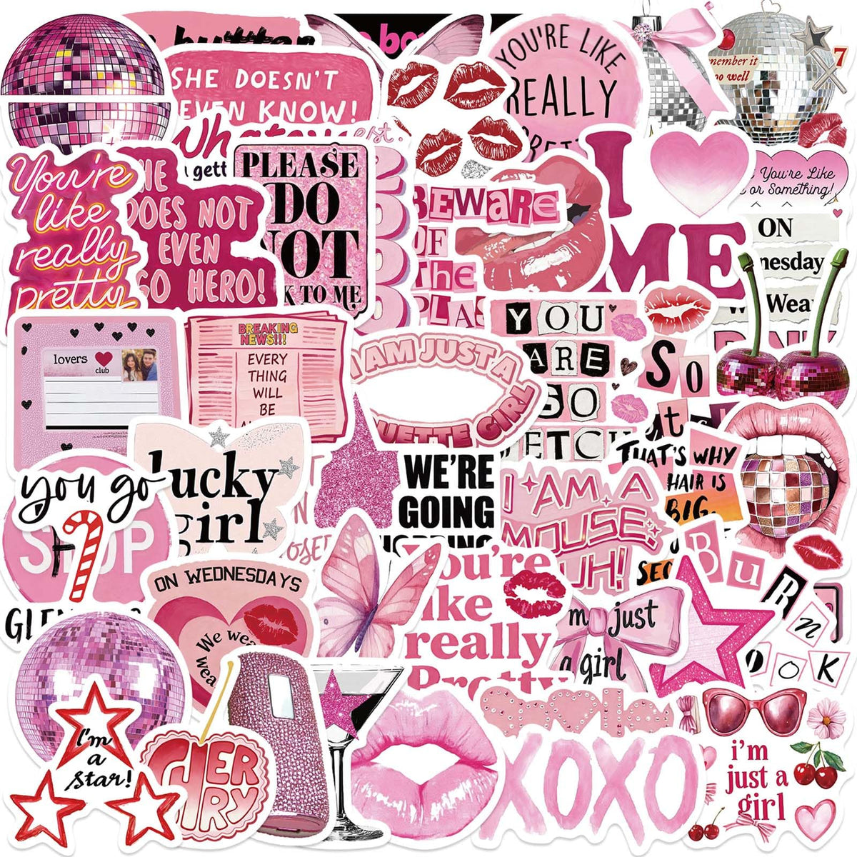 Aesthetic Downtown Girls Stickers Pack Trendy Y2K Stickers(50)