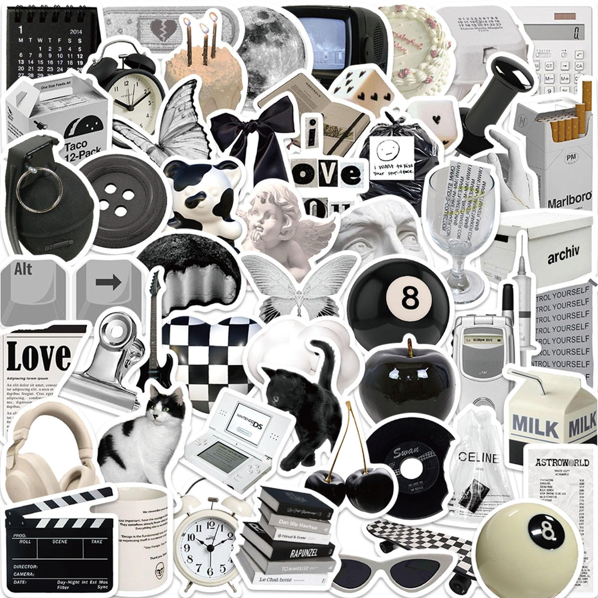 Aesthetic Downtown Girls Stickers Pack Trendy Y2K Stickers(50)