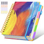 Hardcover Spiral Notebook journal with Removable Dividers Tabs, 300 Pages Leather 5 Subject Notebook College Ruled, 8"x10" Large B5 Notebooks for Work School Note taking, Lined Journal for Women,Pink