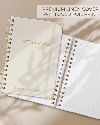 ZICOTO Aesthetic Daily Planner And Spiral Notebook With Hourly Schedule