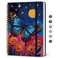 Taja Lined Spiral Journal Notebook for Women, Pretty College Ruled Notebook for Work & Note Taking, A5 Hardcover Journal for Writing, Cute Aesthetic 140 Pages, Butterfly