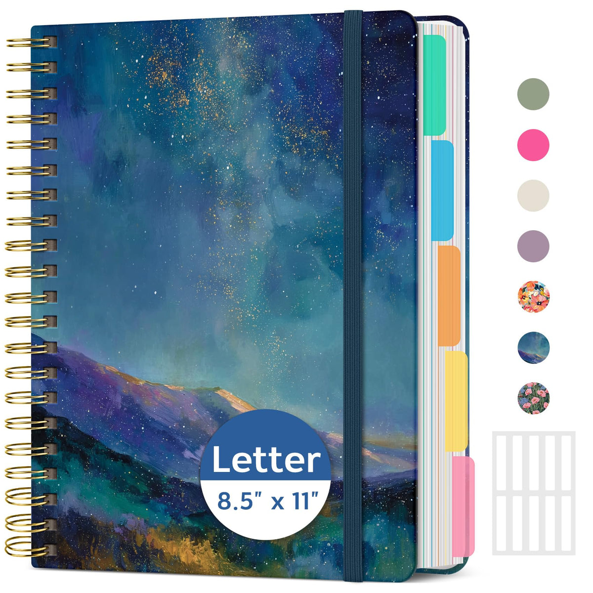Taja Large Spiral Notebooks for Work 5 Subject with Removable Dividers