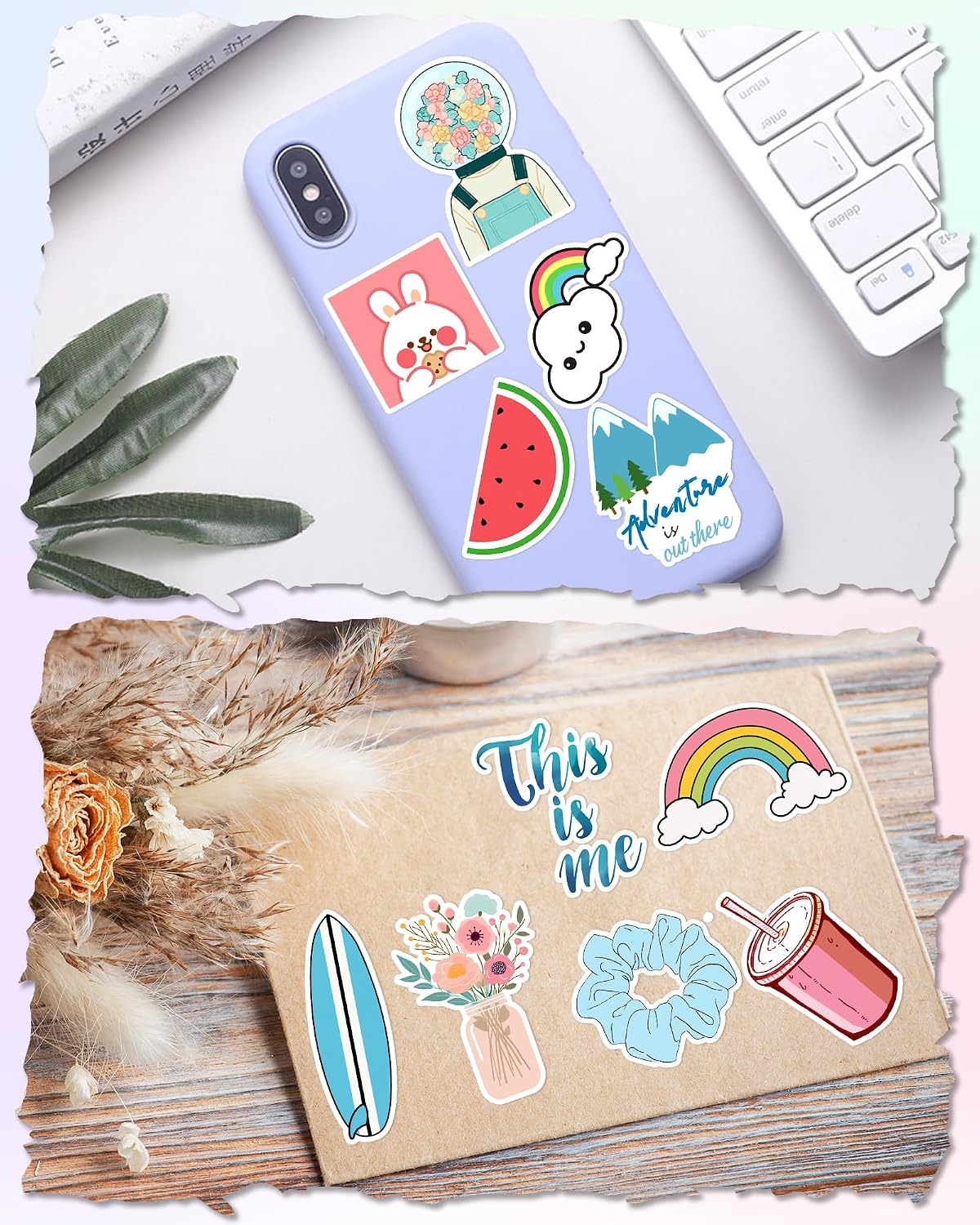 300 Pcs Stickers for Kids, Cute Vinyl Waterproof Stickers for Water Bottle