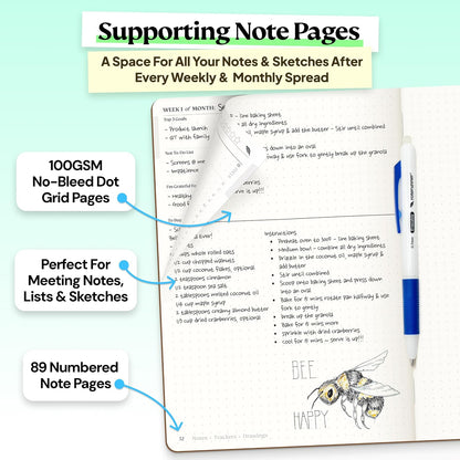 Roterunner Purpose Planner Notebook A5 5.8”x8.3” Undated 2026 Daily Weekly and Monthly Productivity Goal Setting Tool for Work Home ADHD Planner for Adults Self Care Journal (Tan Hardcover)