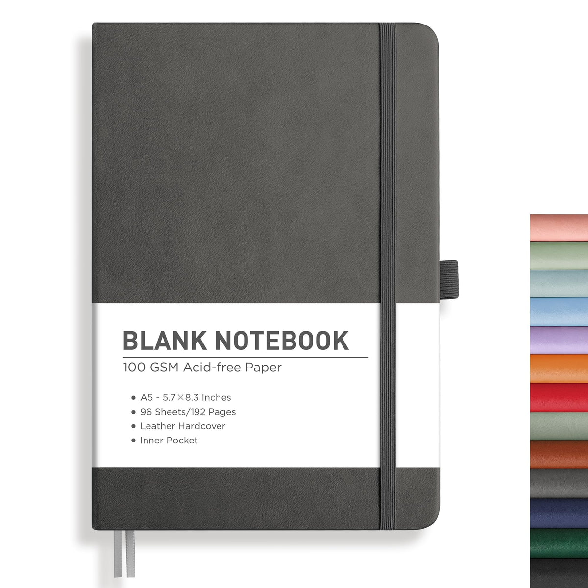 RETTACY Lined Journal Notebook, 192 Numbered Pages, A5 Size (5.7'' x 8.3'')