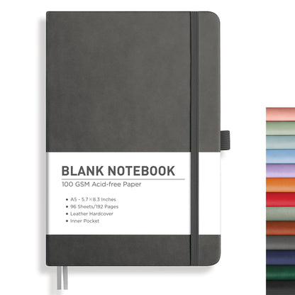 RETTACY Lined Journal Notebook, 192 Numbered Pages, A5 Size (5.7'' x 8.3'')