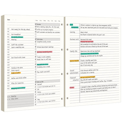 EMSHOI Undated Hourly Daily Planner, 240 Pages, A4 Size (9.2" x 12")