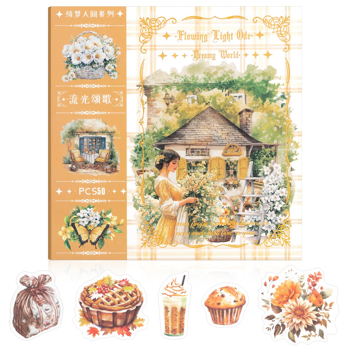 Life's Little Scenes Series Sticker Scrapbooking Supplies for Junk Journal, 24 Sheets PET Stickers - Vintage Journaling Stickers