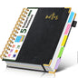 5 Subject Spiral Notebook Journal with Removable Dividers Tabs, 300 Pages Organizer Notebooks for Work School, 8"x10" Hardcover Leather Notebook College Ruled, Large Lined Journal for Women Men,Green