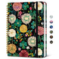 Taja Lined Spiral Journal Notebook for Women, Pretty College Ruled Notebook for Work & Note Taking, A5 Hardcover Journal for Writing, Cute Aesthetic 140 Pages, Midnight Bloom