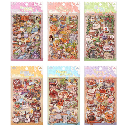 Life's Little Scenes Series Sticker Scrapbooking Supplies for Junk Journal, 24 Sheets PET Stickers - Vintage Journaling Stickers