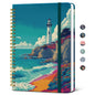 Taja Lined Spiral Journal Notebook for Women, Pretty College Ruled Notebook for Work & Note Taking, A5 Hardcover Journal for Writing, Cute Aesthetic 140 Pages, Butterfly