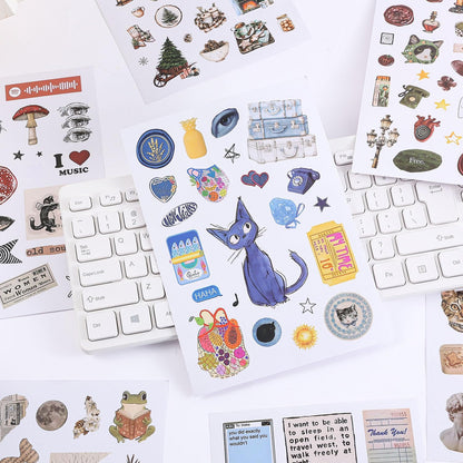 Girl's Korean Sticker Book, Food and Daily Life Theme - 1300+ Cute Dream Style Foodie Stickers, for DIY Scrapbooking Journaling Handbook Decoration Blue