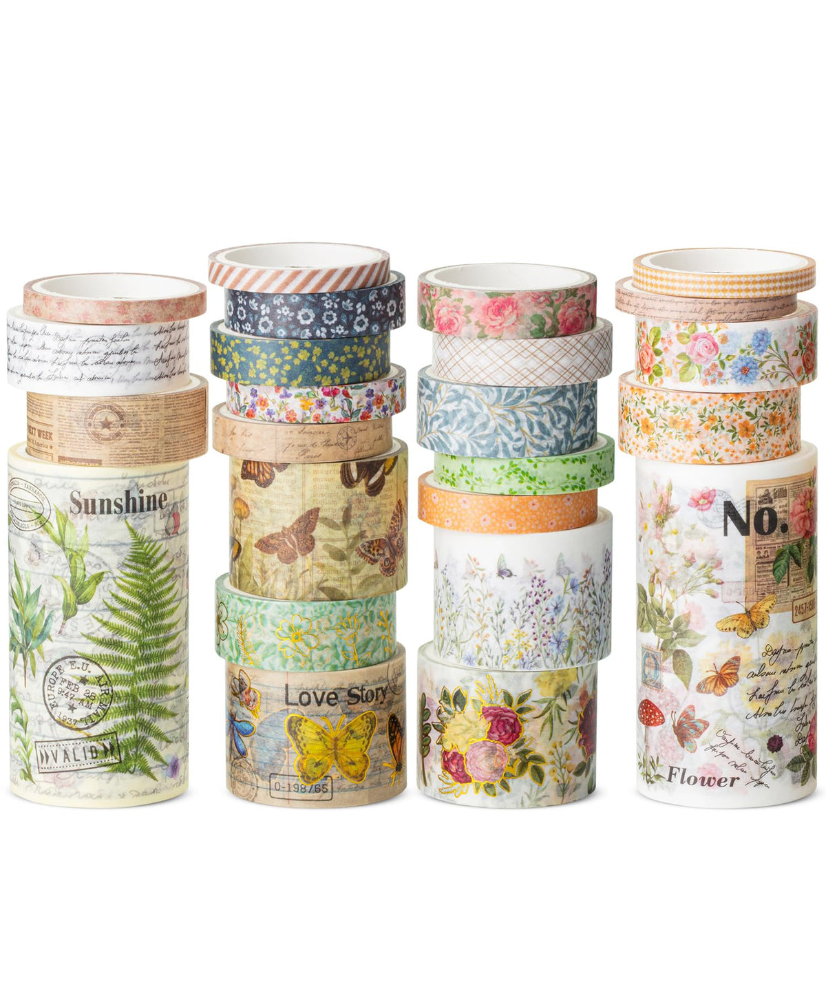 Mr. Pen- Washi Tape Set, 21 Rolls, Assorted Sizes, Floral