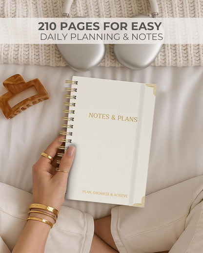 ZICOTO Aesthetic Daily Planner And Spiral Notebook With Hourly Schedule