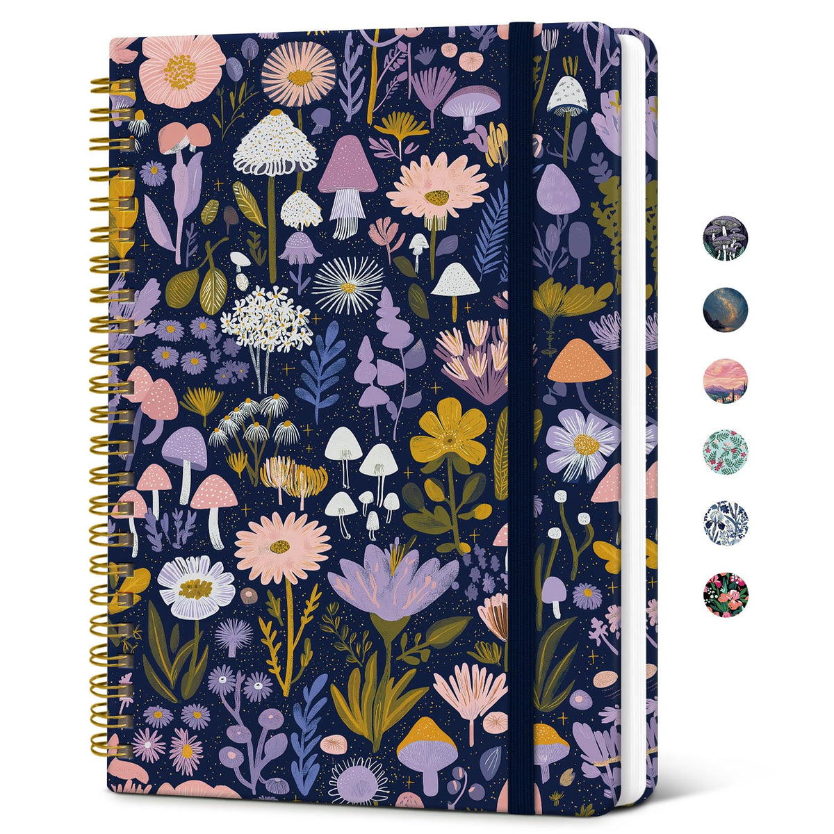 Taja Lined Spiral Journal Notebook for Women, Pretty College Ruled Notebook for Work & Note Taking, A5 Hardcover Journal for Writing, Cute Aesthetic 140 Pages, Butterfly