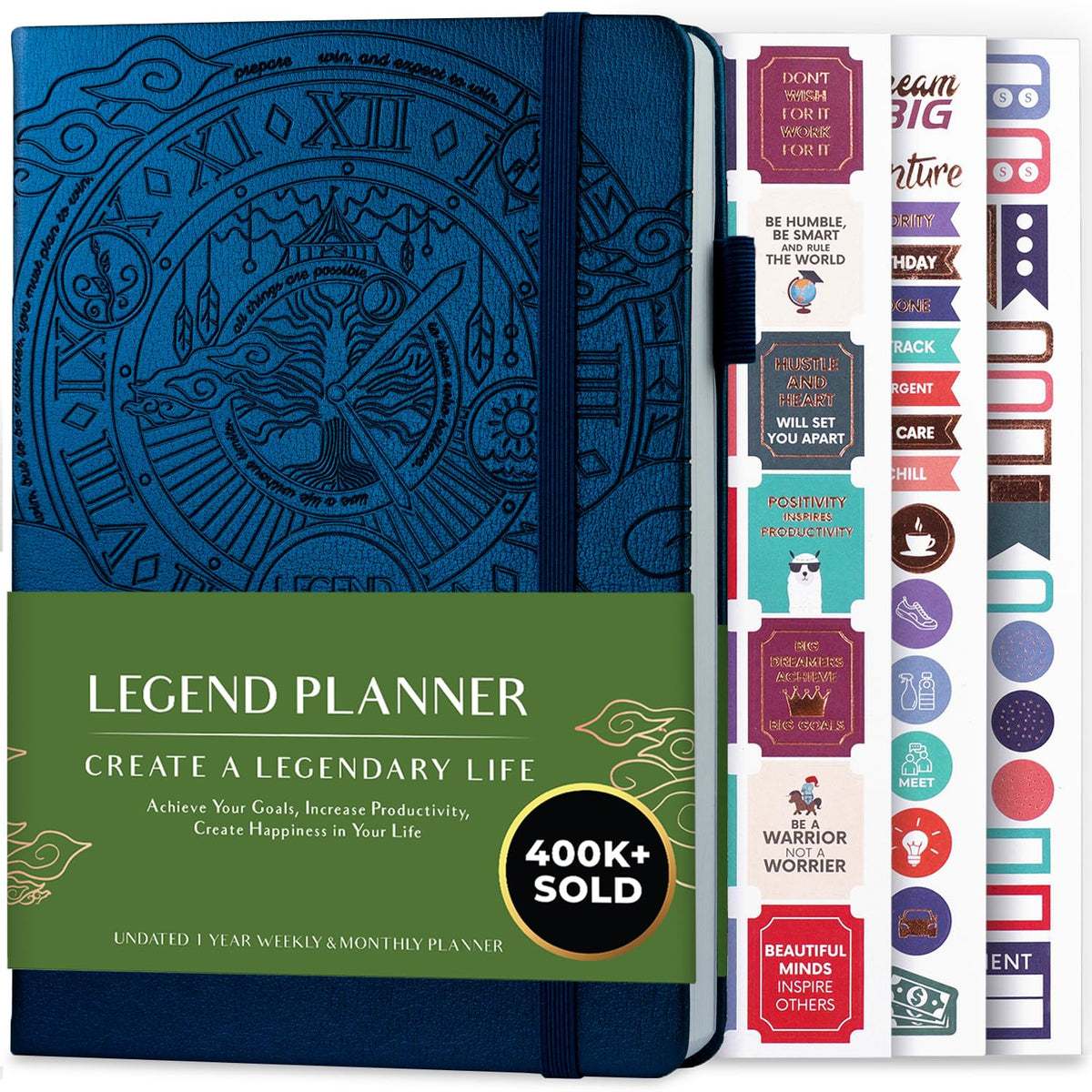 Legend Planner Undated, Weekly & Daily Goal Journal, A5 Black