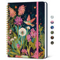 Taja Lined Spiral Journal Notebook for Women, Pretty College Ruled Notebook for Work & Note Taking, A5 Hardcover Journal for Writing, Cute Aesthetic 140 Pages, Midnight Bloom